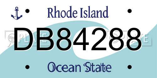 DB84288 Rhode Island License Plate
