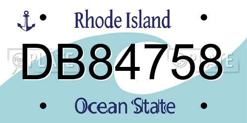 DB84758 Rhode Island License Plate