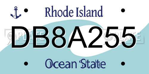 DB8A255 Rhode Island License Plate