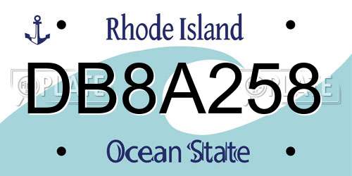 DB8A258 Rhode Island License Plate