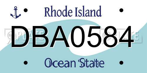 DBA0584 Rhode Island License Plate