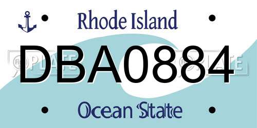 DBA0884 Rhode Island License Plate