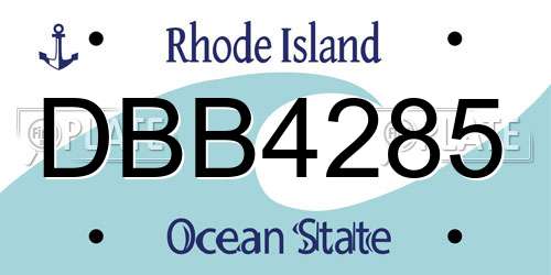 DBB4285 Rhode Island License Plate