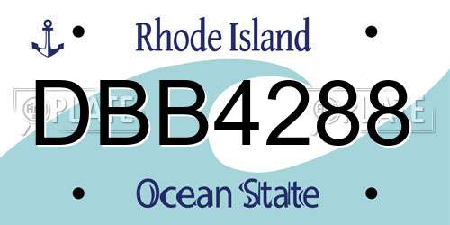 DBB4288 Rhode Island License Plate