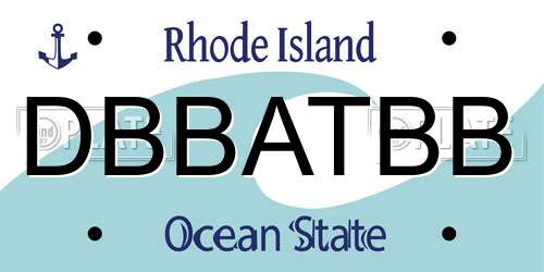 DBBATBB Rhode Island License Plate