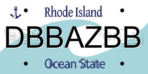 DBBAZBB Rhode Island License Plate