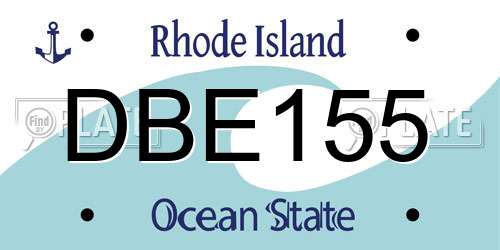 DBE155 Rhode Island License Plate