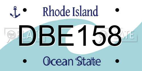 DBE158 Rhode Island License Plate