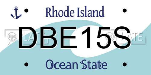 DBE15S Rhode Island License Plate