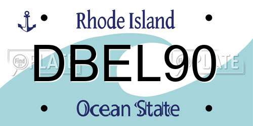 DBEL90 Rhode Island License Plate