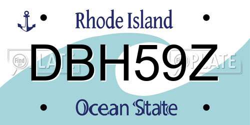 DBH59Z Rhode Island License Plate