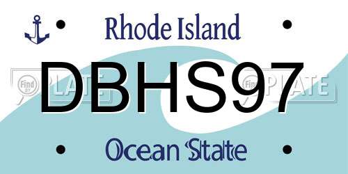 DBHS97 Rhode Island License Plate