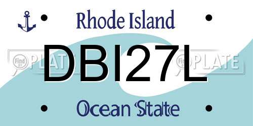 DBI27L Rhode Island License Plate