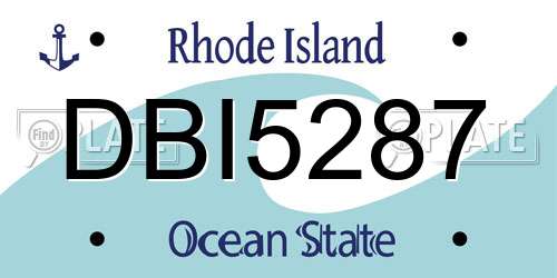 DBI5287 Rhode Island License Plate