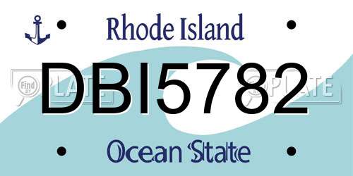 DBI5782 Rhode Island License Plate