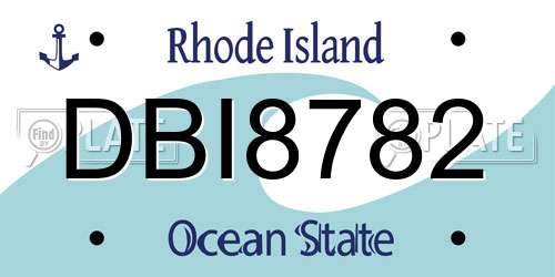 DBI8782 Rhode Island License Plate