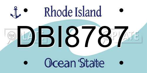 DBI8787 Rhode Island License Plate