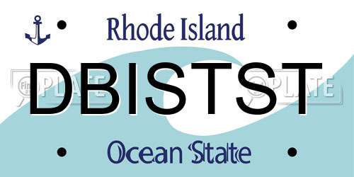 DBISTST Rhode Island License Plate
