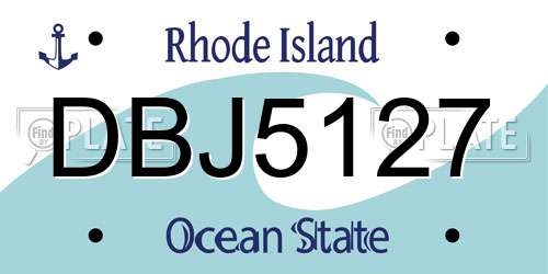 DBJ5127 Rhode Island License Plate