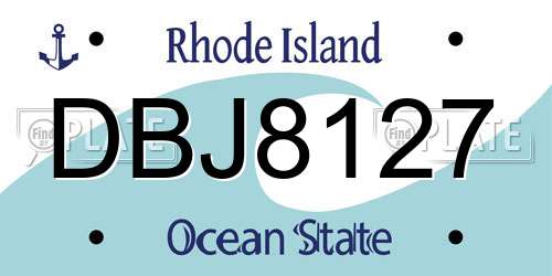 DBJ8127 Rhode Island License Plate