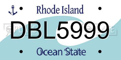 DBL5999 Rhode Island License Plate