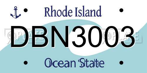 DBN3003 Rhode Island License Plate