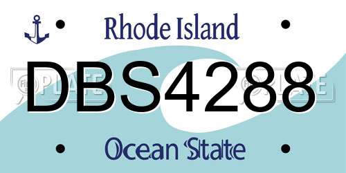 DBS4288 Rhode Island License Plate