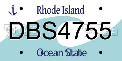 DBS4755 Rhode Island License Plate