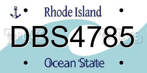 DBS4785 Rhode Island License Plate