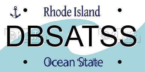 DBSATSS Rhode Island License Plate