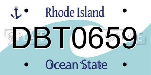 DBT0659 Rhode Island License Plate