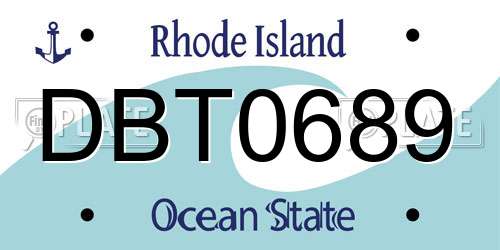 DBT0689 Rhode Island License Plate