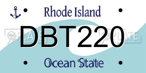 DBT220 Rhode Island License Plate