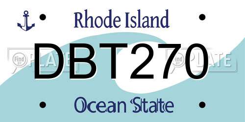 DBT270 Rhode Island License Plate