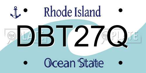 DBT27Q Rhode Island License Plate