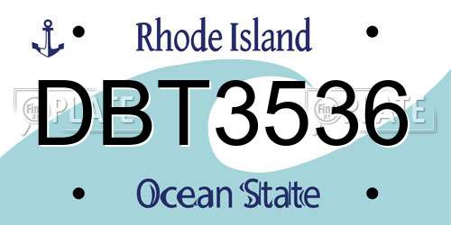 DBT3536 Rhode Island License Plate