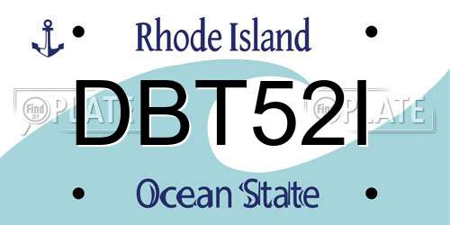 DBT52I Rhode Island License Plate