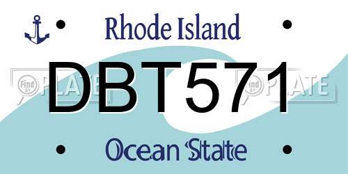 DBT571 Rhode Island License Plate