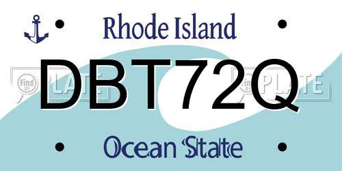 DBT72Q Rhode Island License Plate