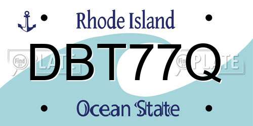 DBT77Q Rhode Island License Plate