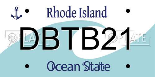 DBTB21 Rhode Island License Plate