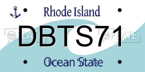 DBTS71 Rhode Island License Plate