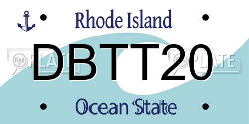 DBTT20 Rhode Island License Plate
