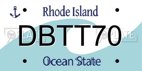 DBTT70 Rhode Island License Plate