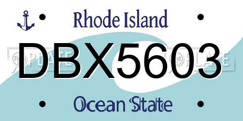 DBX5603 Rhode Island License Plate