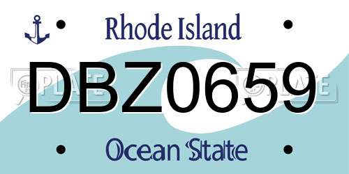 DBZ0659 Rhode Island License Plate