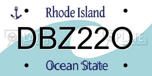 DBZ22O Rhode Island License Plate