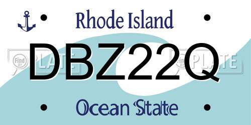 DBZ22Q Rhode Island License Plate