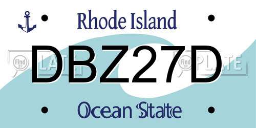 DBZ27D Rhode Island License Plate