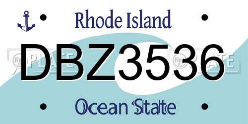 DBZ3536 Rhode Island License Plate